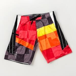 VTG Alpinestars Men’s Size 40 Swim Trunks Board Short‎ Surfing Beach 12” Inseam